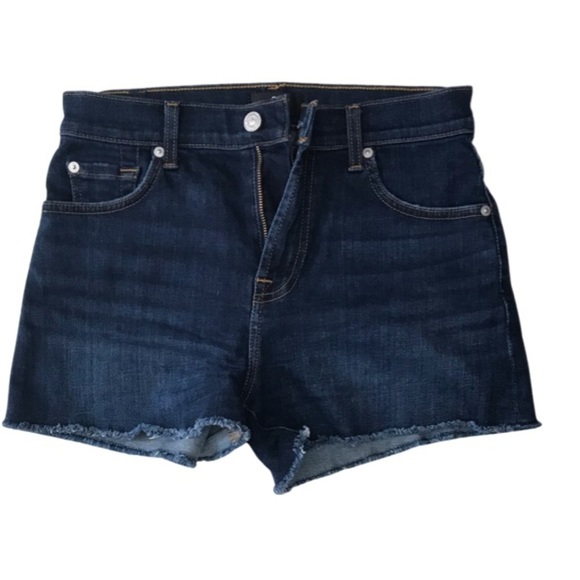 7 For All Mankind Pants - 7 For All Mankind Raw Hem High Rise Denim Shorts Size 26 Like New